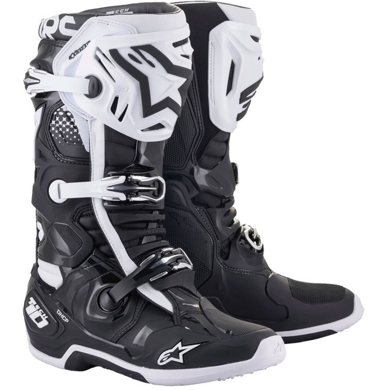 Alpinestars Tech 10 μαύρες και λευκές μπότες μοτοσικλέτας