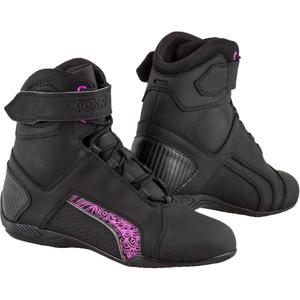 Γυναικείες μπότες μοτοσικλέτας Kore Velcro 2.0 Μαύρο και μοβ