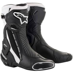 Alpinestars SMX Plus 2 μαύρες και λευκές μπότες μοτοσικλέτας