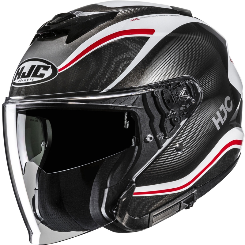 Κράνος μοτοσικλέτας ανοιχτού τύπου HJC i31 Depe MC1 μαύρο-άσπρο-κόκκινο