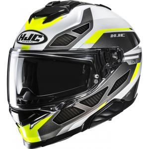 Κράνος μοτοσικλέτας full face HJC i71 Zest MC3H μαύρο-άσπρο-φλουορ κίτρινο