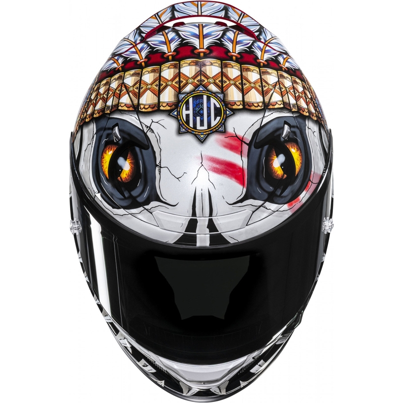 Κράνος μοτοσικλέτας HJC RPHA 12 Skully MC1 full-face λευκό-κόκκινο