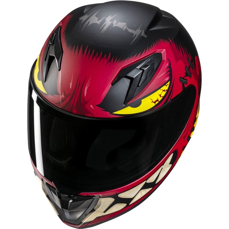Παιδικό κράνος μοτοσικλέτας full face HJC Y10 Frank MC1SF κόκκινο-μαύρο-κίτρινο