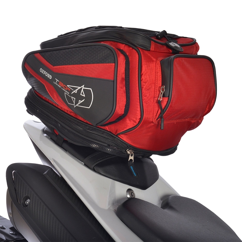 Tankbag και saddlebag Oxford T30R Time Tank 'n' Tailer μαύρο και κόκκινο