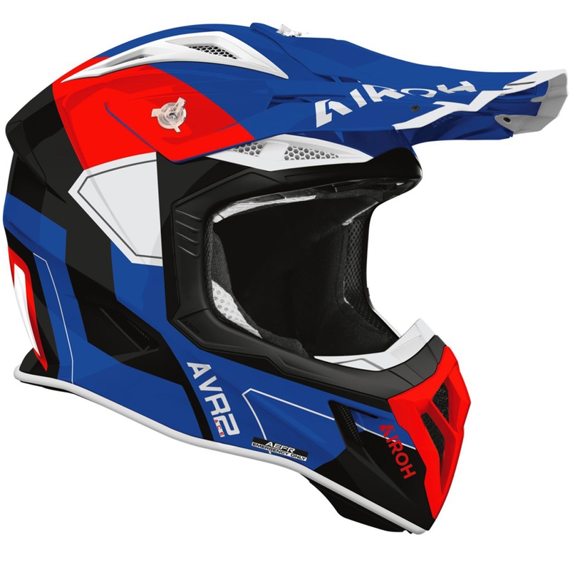 Κράνος μοτοκρός Airoh Aviator ACE 2 Shield γυαλιστερό μπλε-κόκκινο