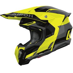 Κράνος Airoh Twist 3 Fancy motocross σε γυαλιστερό φλούο κίτρινο