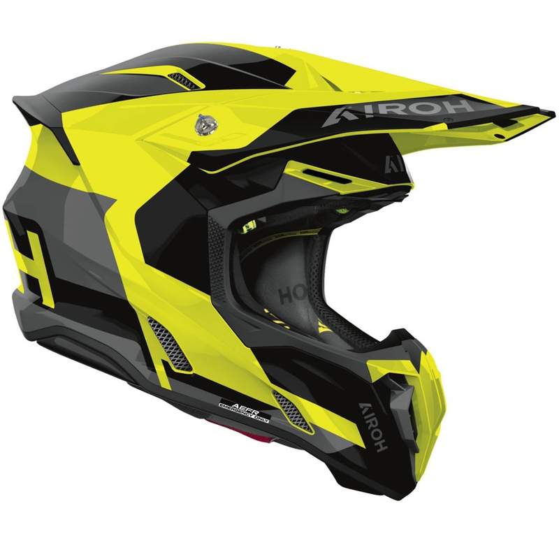 Κράνος Airoh Twist 3 Fancy motocross σε γυαλιστερό φλούο κίτρινο