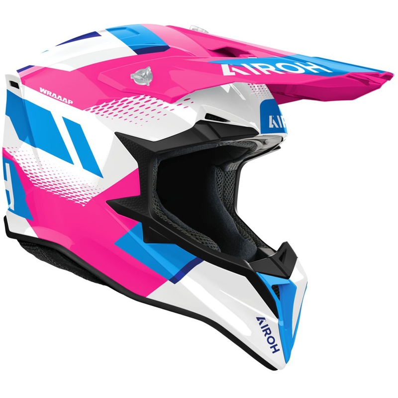 Κράνος Airoh Wraaap Vision Motocross σε γυαλιστερό ροζ χρώμα