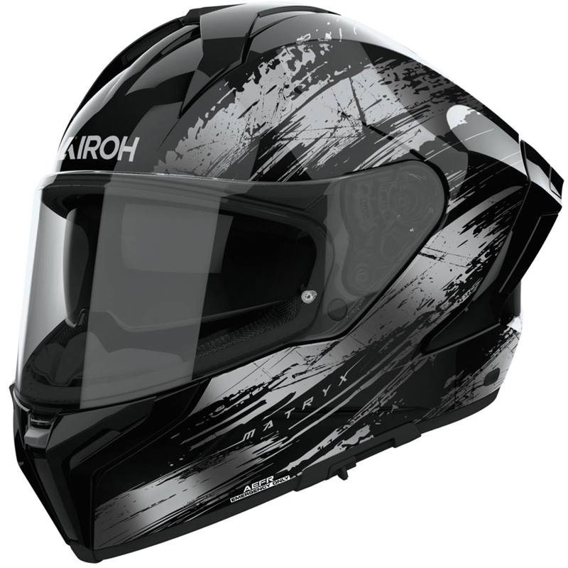 Κράνος μοτοσικλέτας Airoh MATRYX Reflex full-face σε γυαλιστερό γκρι χρώμα