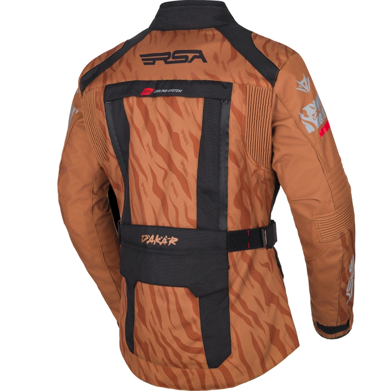 Γυναικείο μπουφάν μοτοσικλέτας RSA Dakar 2 σε χρώμα άμμου-μαύρο-κόκκινο