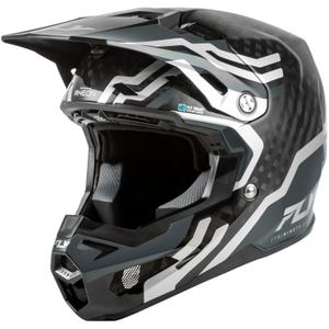 Κράνος motocross FLY Racing Formula S Carbon Byte σε γκρι-ανθρακί-ασημί