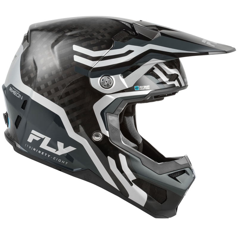 Κράνος motocross FLY Racing Formula S Carbon Byte σε γκρι-ανθρακί-ασημί