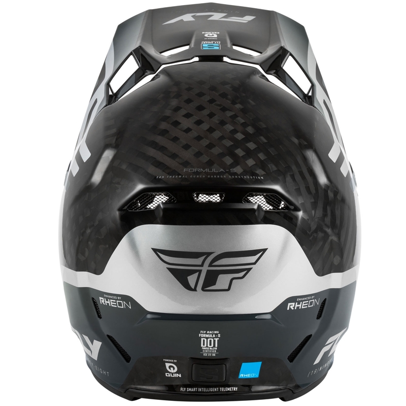 Κράνος motocross FLY Racing Formula S Carbon Byte σε γκρι-ανθρακί-ασημί