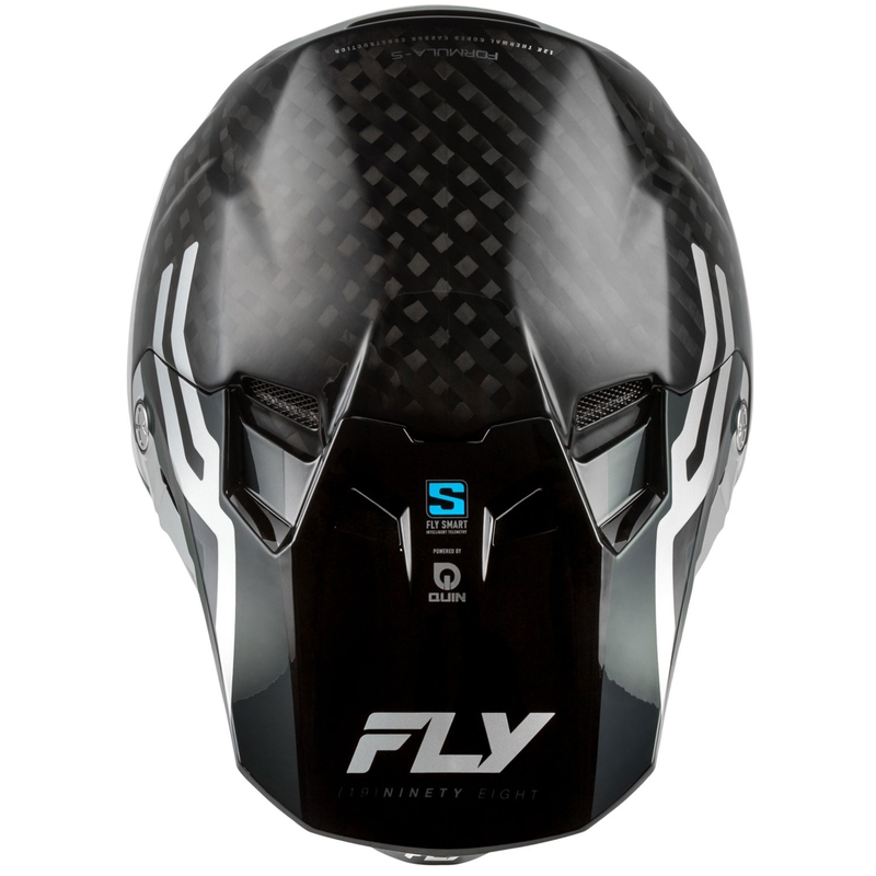 Κράνος motocross FLY Racing Formula S Carbon Byte σε γκρι-ανθρακί-ασημί
