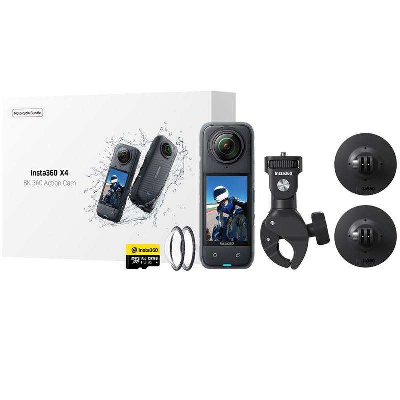 Κάμερα δράσης μοτοσικλέτας Insta360 X4 σε μαύρο χρώμα