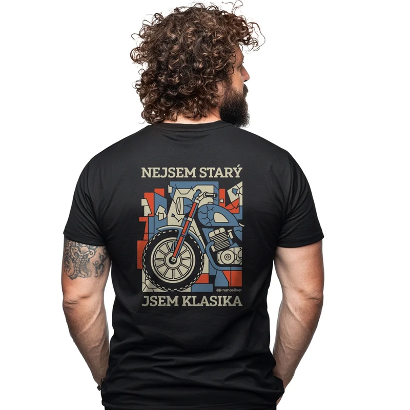 Λειτουργικό μπλουζάκι nanosilver® I AM A CLASSIC μαύρο