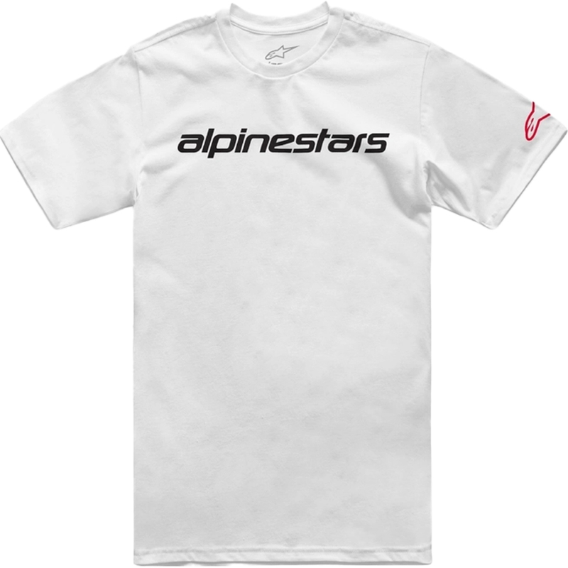T-shirt Alpinestars Linear Wordmark 2.0 CSF λευκό-κόκκινο-μαύρο