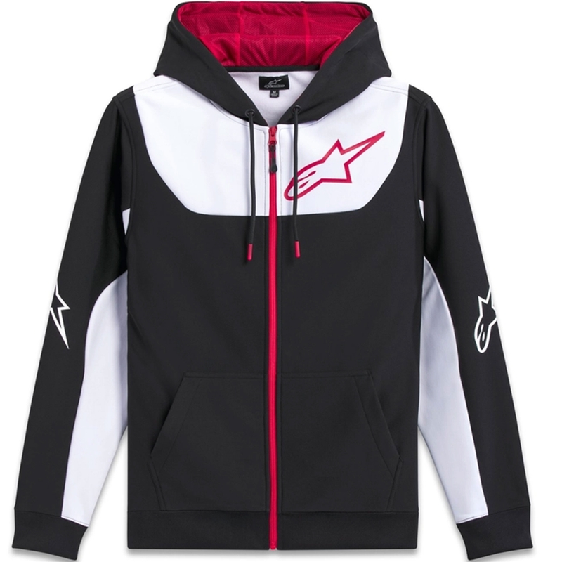 Alpinestars Sessions 3 Hoodie μαύρο, λευκό και κόκκινο