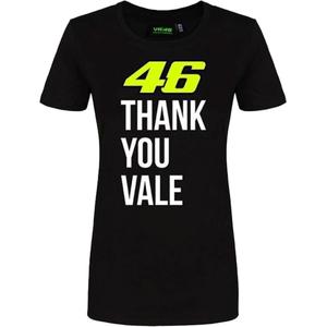 Γυναικείο T-shirt VR46 Valentino Rossi "Thank you Vale" μαύρο