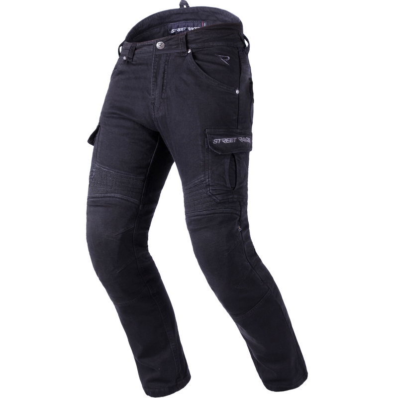 Τζιν Μοτοσικλέτας Street Racer Cargo CE Cropped Μαύρο