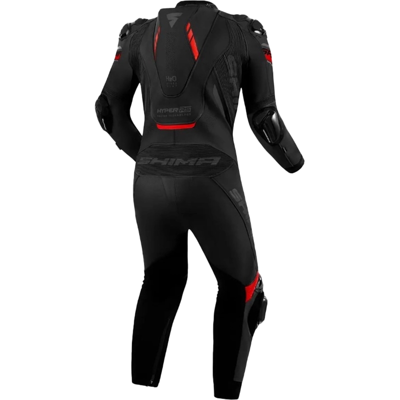Shima Hyper-RS μαύρη και κόκκινη δερμάτινη φόρμα μοτοσικλέτας