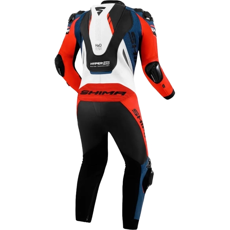 Shima Hyper-RS Μαύρο-κόκκινο-μπλε-λευκό δερμάτινο κάλυμμα μοτοσικλέτας