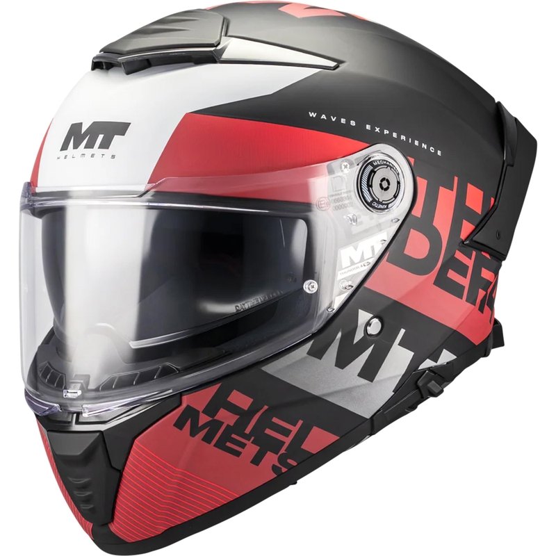 Κράνος μοτοσικλέτας full-face MT Thunder 4 SV Waves B5 ματ μαύρο-κόκκινο