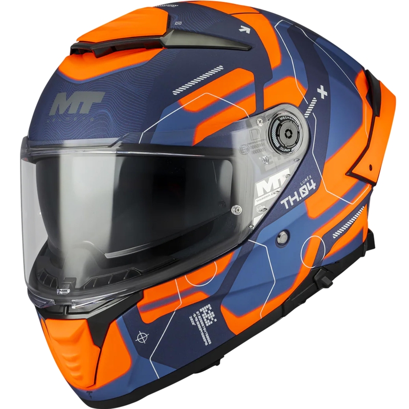 Κράνος μοτοσικλέτας full face MT Thunder 4 SV Lumex C24 μπλε-πορτοκαλί