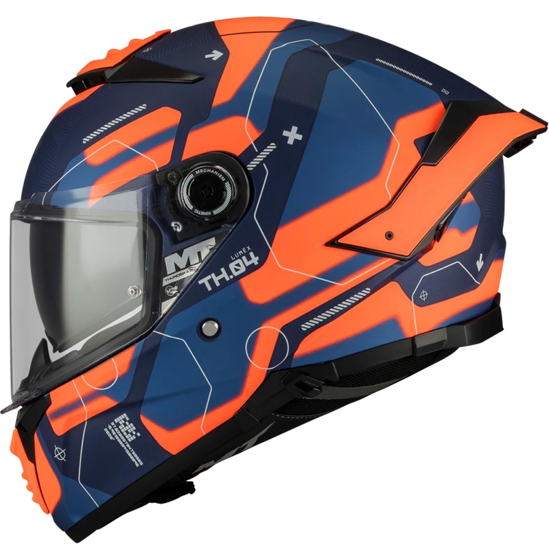 Κράνος μοτοσικλέτας full face MT Thunder 4 SV Lumex C24 μπλε-πορτοκαλί