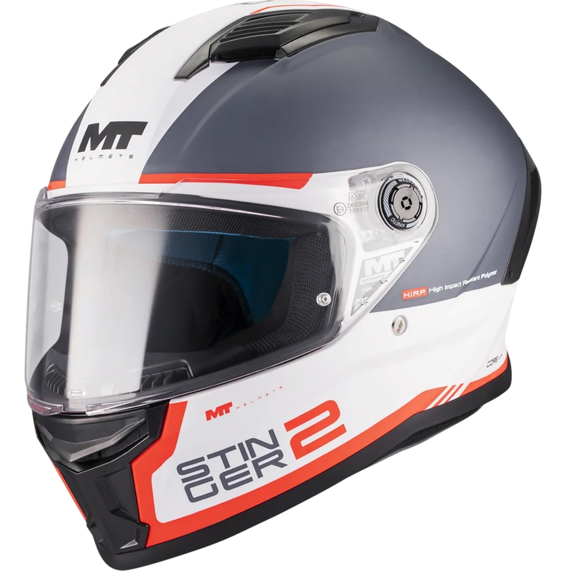 Κράνος μοτοσικλέτας full face MT Stinger 2 Core A5 ματ μπλε-λευκό-κόκκινο