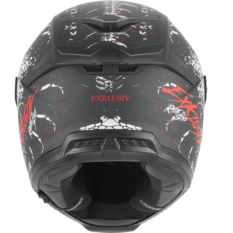 Κράνος μοτοσικλέτας NOX Exklusiv Goliath Raptor full face ματ μαύρο-λευκό-κόκκινο