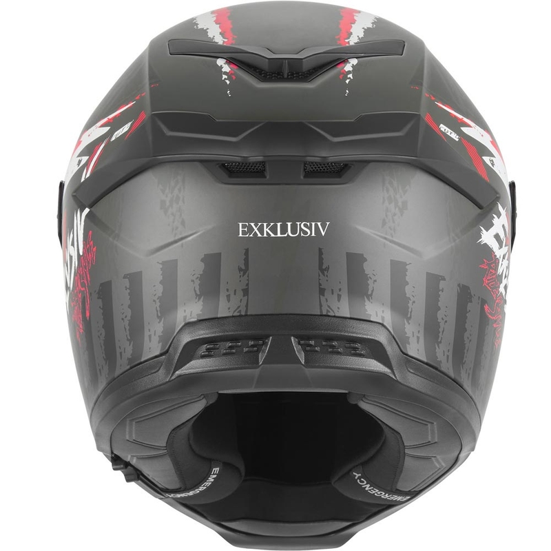 Κράνος μοτοσικλέτας full face NOX Exklusiv Goliath Cut'D ματ μαύρο-κόκκινο