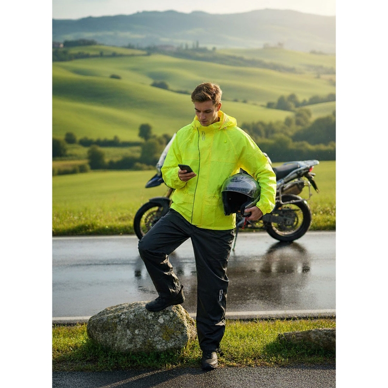 Αδιάβροχο μοτοσικλέτας SiDi Tempora fluorescent κίτρινο-μαύρο