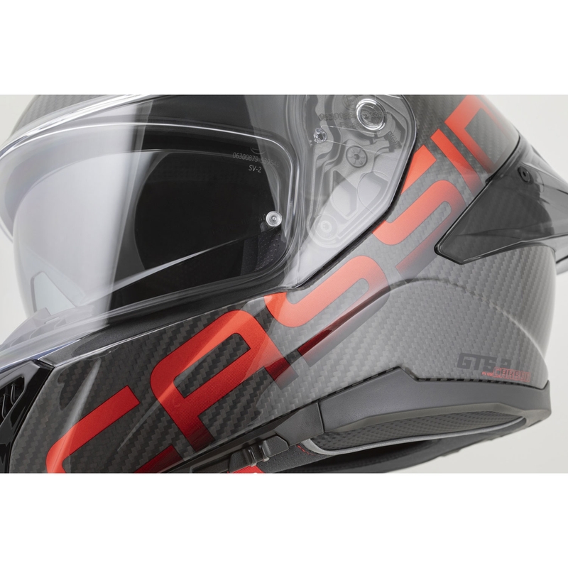 Κράνος μοτοσικλέτας Cassida Integral GTS 2.1 Plus Carbon full-face, ματ ανθρακονημάτινο-κόκκινο