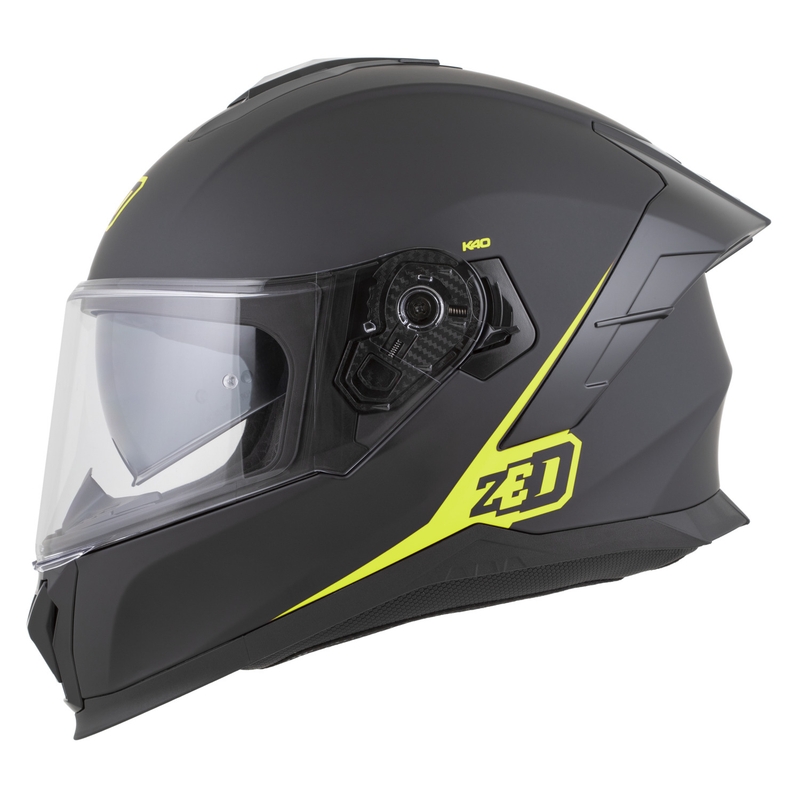 Κράνος μοτοσικλέτας full face ZED K40 ματ μαύρο-φθοροκίτρινο