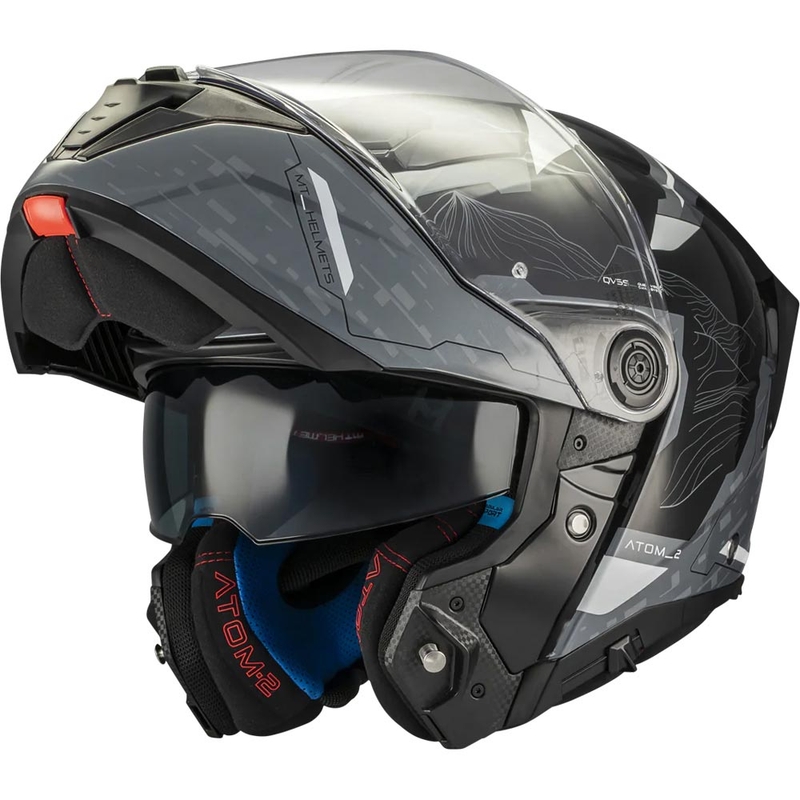 Κράνος μοτοσικλέτας MT Atom 2 SV Highlands C2 με αναδιπλούμενο άνοιγμα, μαύρο-γκρι