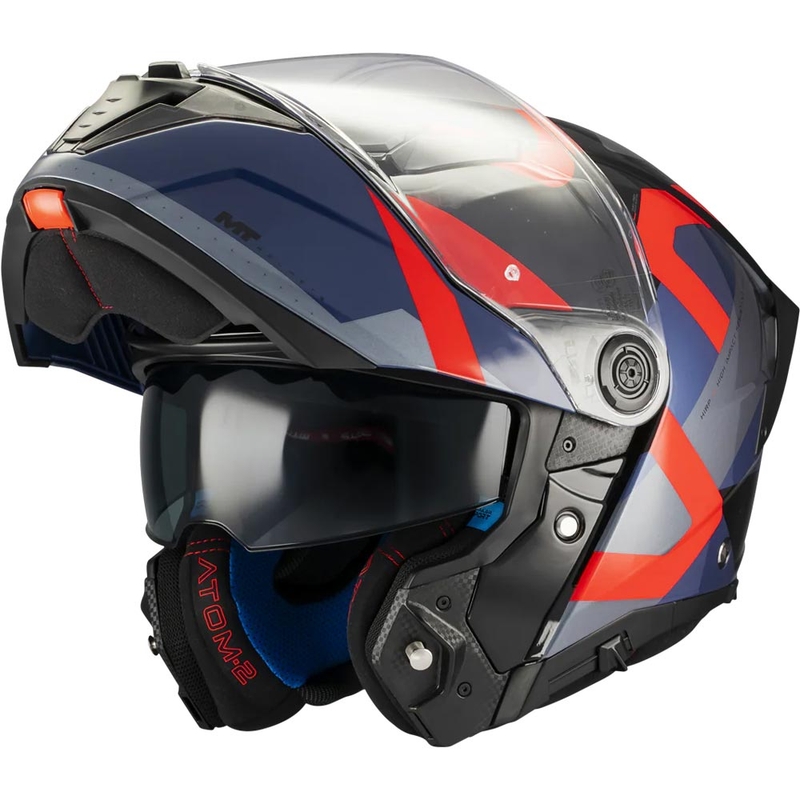 Κράνος μοτοσικλέτας MT Atom 2 SV Dexter B15 μπλε-μαύρο-κόκκινο