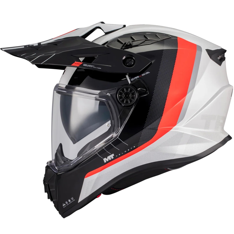 Κράνος μοτοσικλέτας Enduro MT Track SV Nomad A15 λευκό-μαύρο-κόκκινο