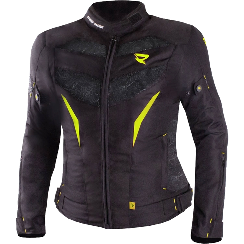 Γυναικείο μπουφάν μοτοσικλέτας Street Racer Rose Black-Fluo Yellow