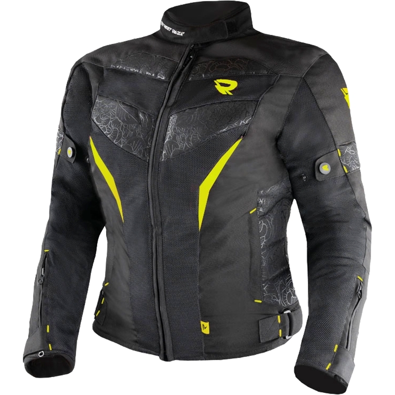 Γυναικείο μπουφάν μοτοσικλέτας Street Racer Rose Air μαύρο-fluo κίτρινο