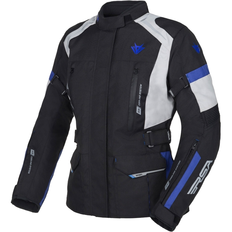 Γυναικείο μπουφάν μοτοσικλέτας RSA EXO 2 Black-Grey-Blue