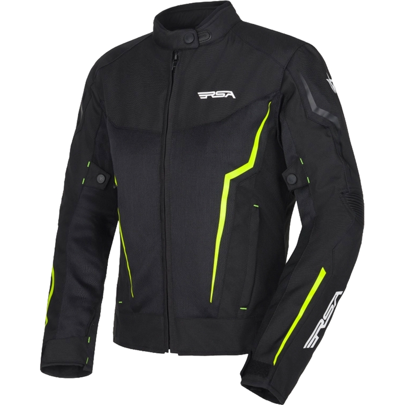 Γυναικείο μπουφάν μοτοσικλέτας RSA Bolt Black-White-Fluo Yellow