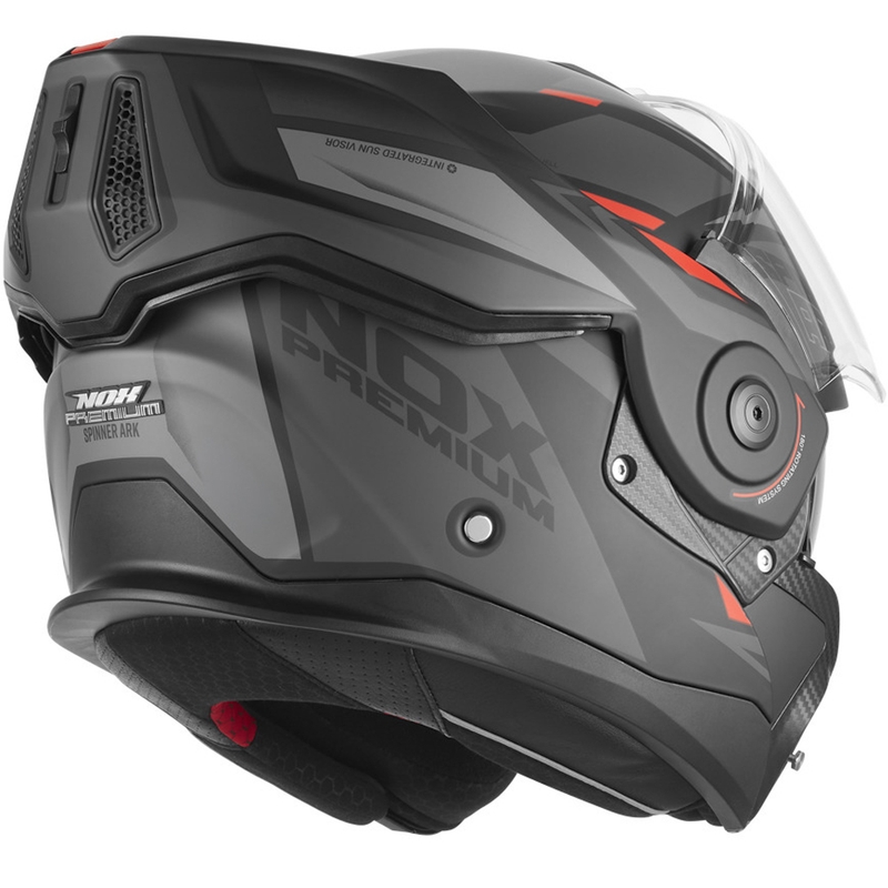 Κράνος μοτοσικλέτας NOX PREMIUM Spinner Ark ματ μαύρο-κόκκινο