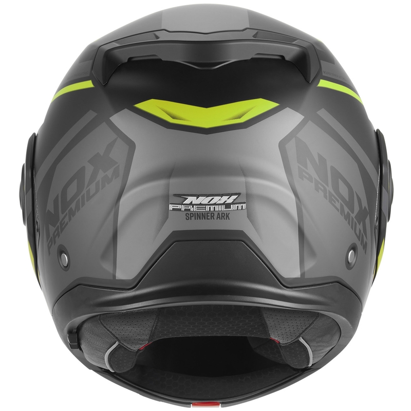 Κράνος μοτοσικλέτας NOX PREMIUM Spinner Ark αναδιπλούμενο, ματ μαύρο-φθοροκίτρινο
