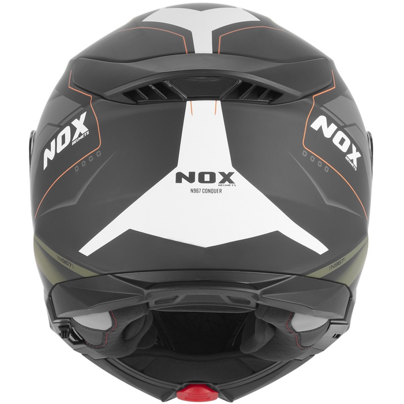 Κράνος μοτοσικλέτας NOX N967 Conquer ματ μαύρο-χακί-πορτοκαλί