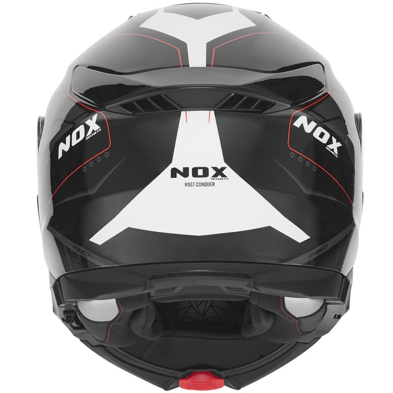 Κράνος μοτοσικλέτας NOX N967 Conquer ματ μαύρο-άσπρο-κόκκινο