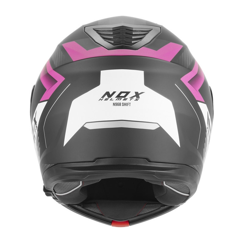 Κράνος μοτοσικλέτας NOX N968 Shift ματ μαύρο-λευκό-ροζ