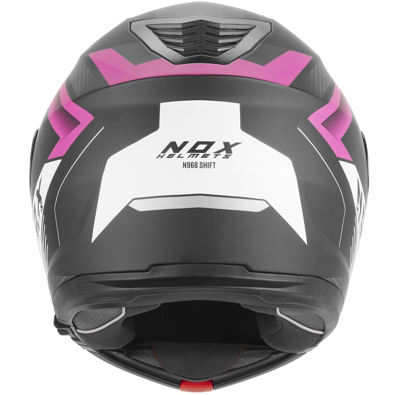 Κράνος μοτοσικλέτας NOX N968 Shift ματ μαύρο-λευκό-ροζ