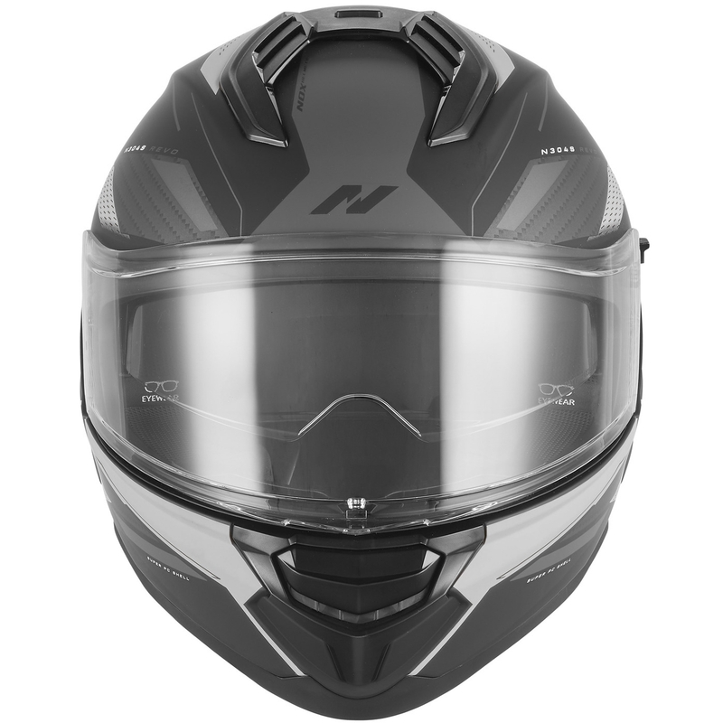 Κράνος μοτοσικλέτας full face NOX N304-S REVO ματ μαύρο-ασημί