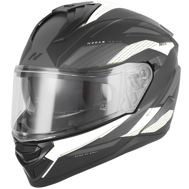 Κράνος μοτοσικλέτας full face NOX N304-S REVO ματ μαύρο-λευκό